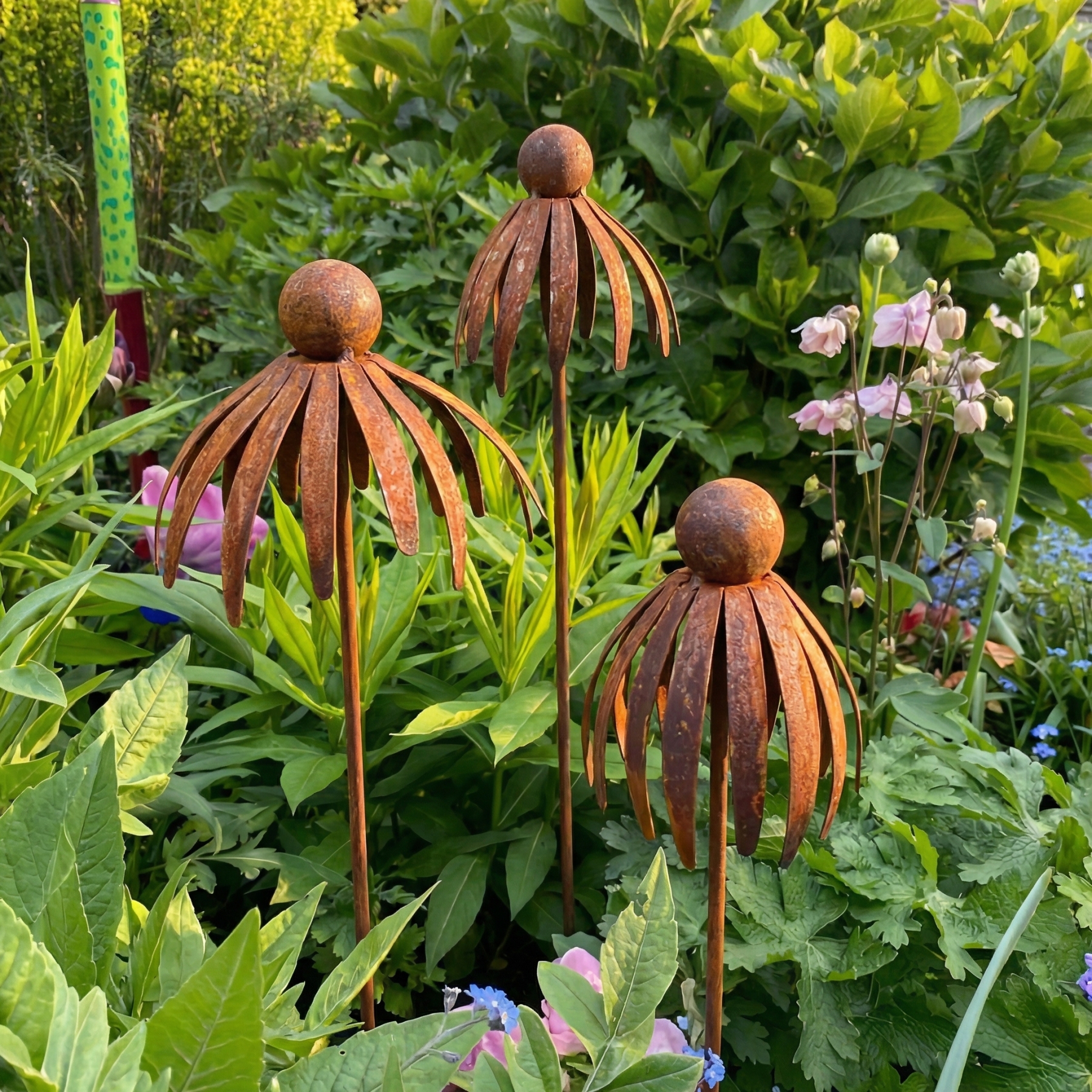 Rustic Brown Iron Garden Stakes