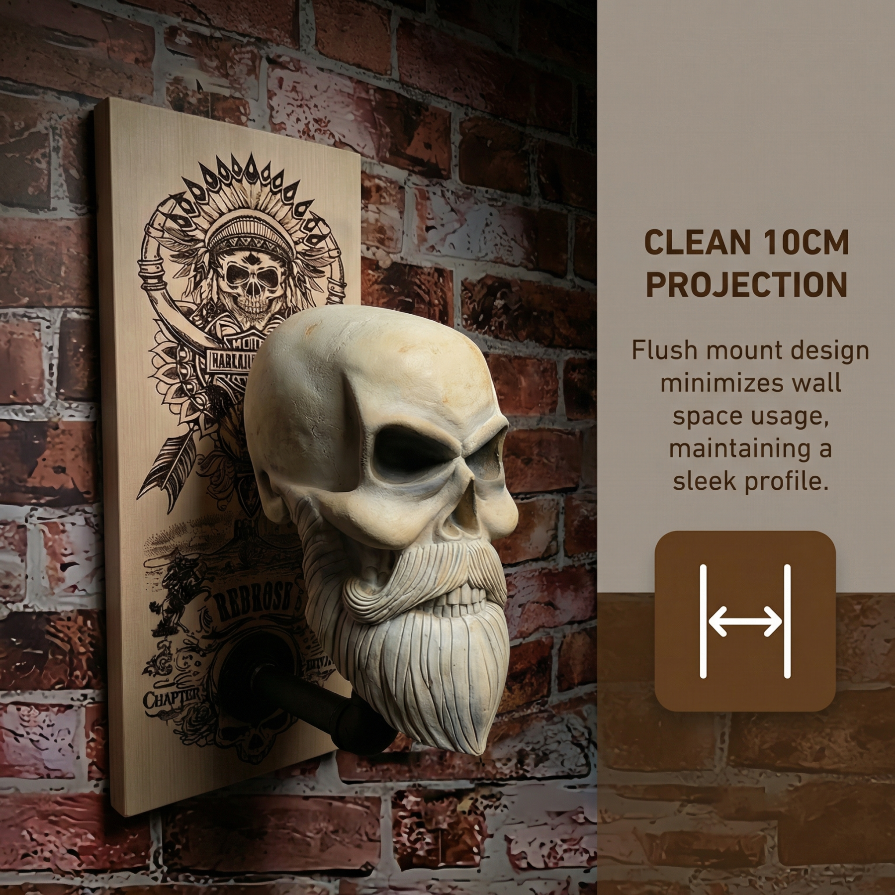 Skull Wall Sculpture Helmet Pendant Mask