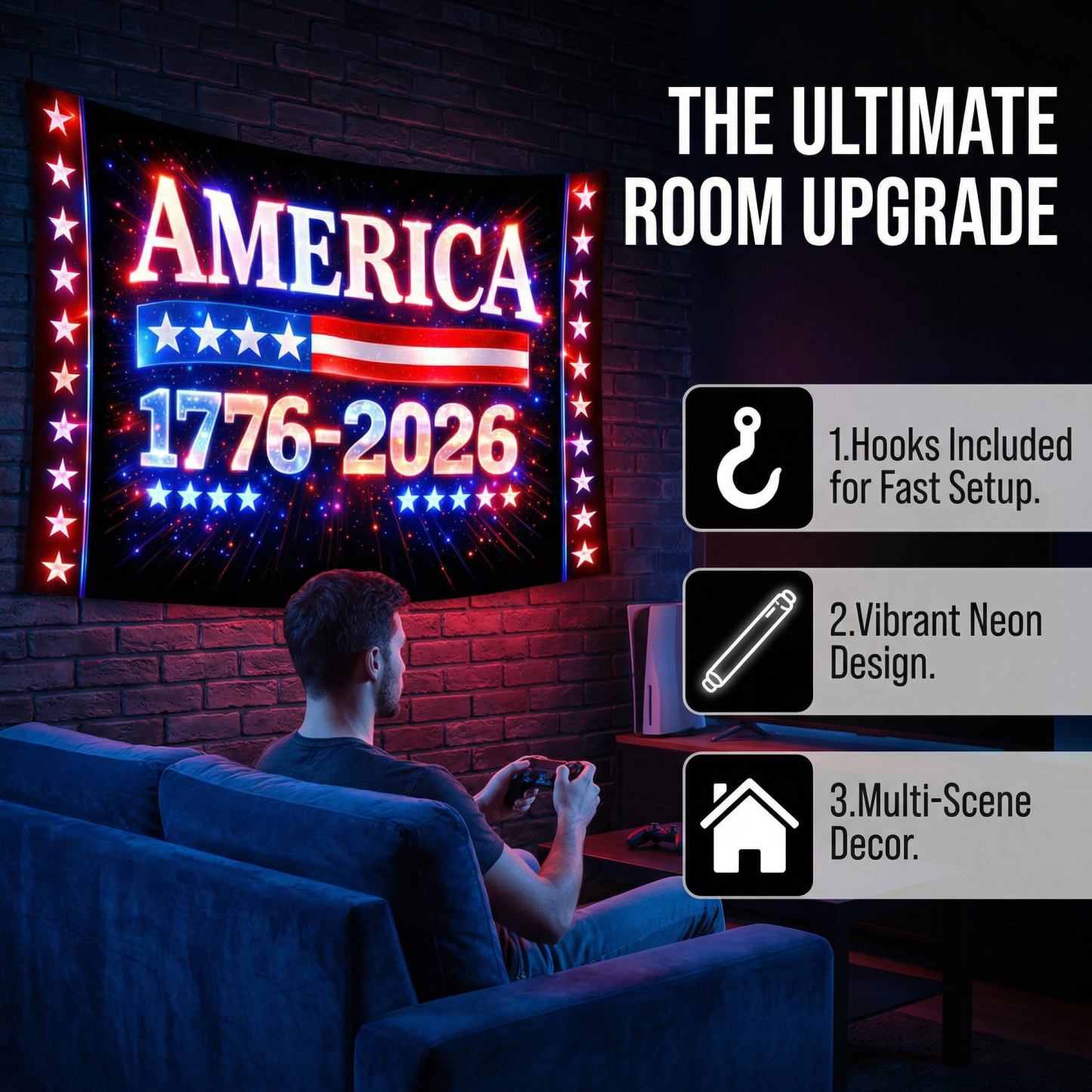 250th Anniversary Neon Print Tapestry