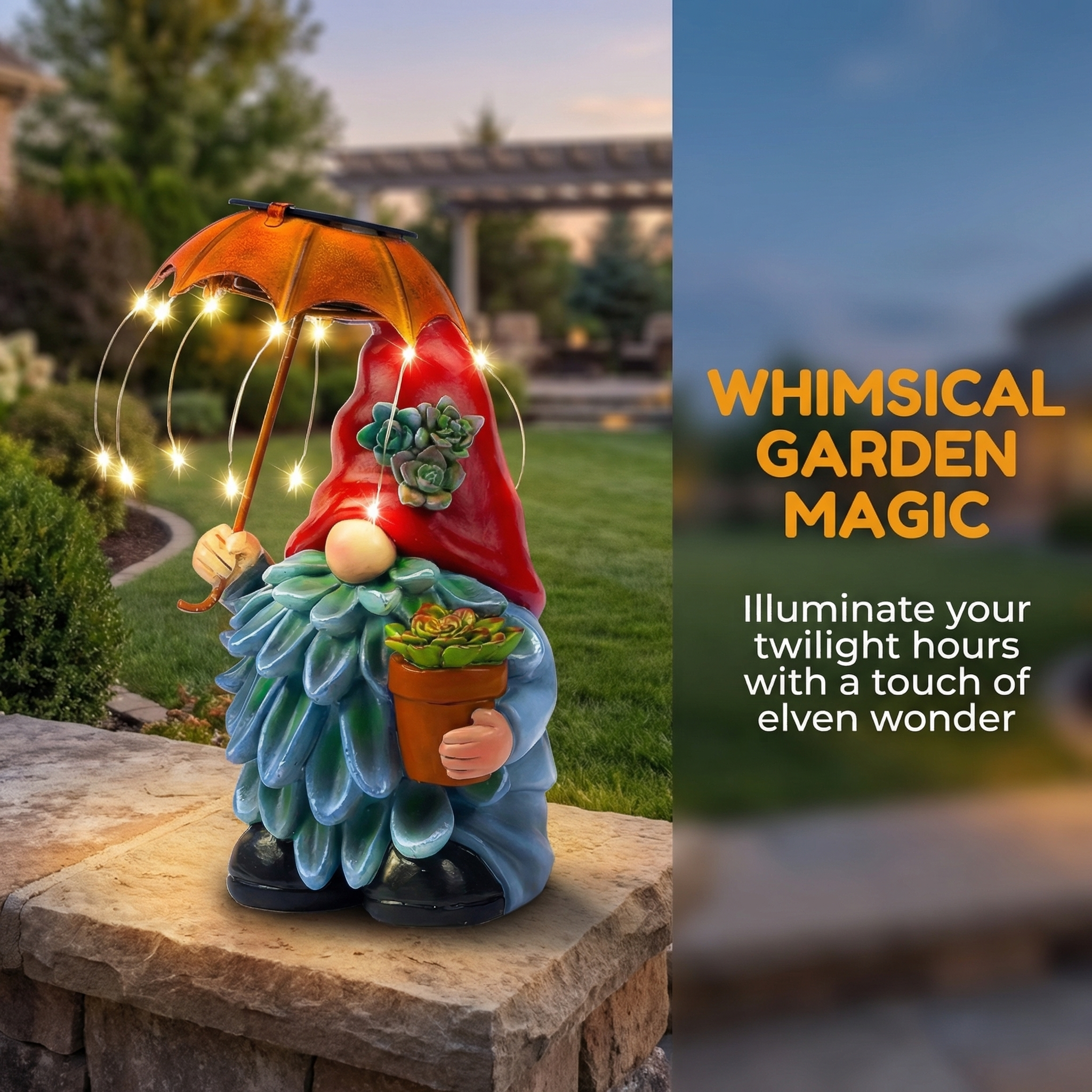 Charming Elf Statue Solar Light