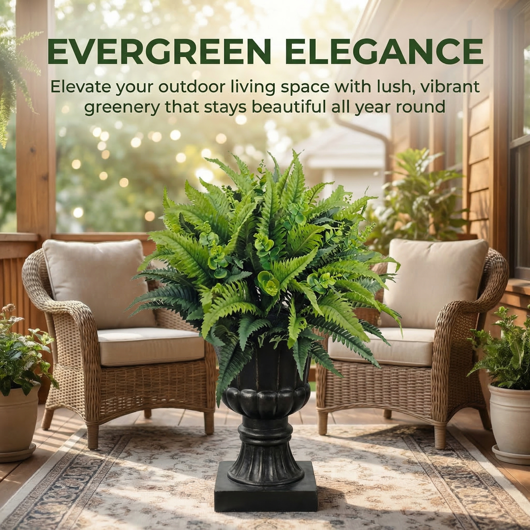 Fern and Eucalyptus Urn Planter Filler