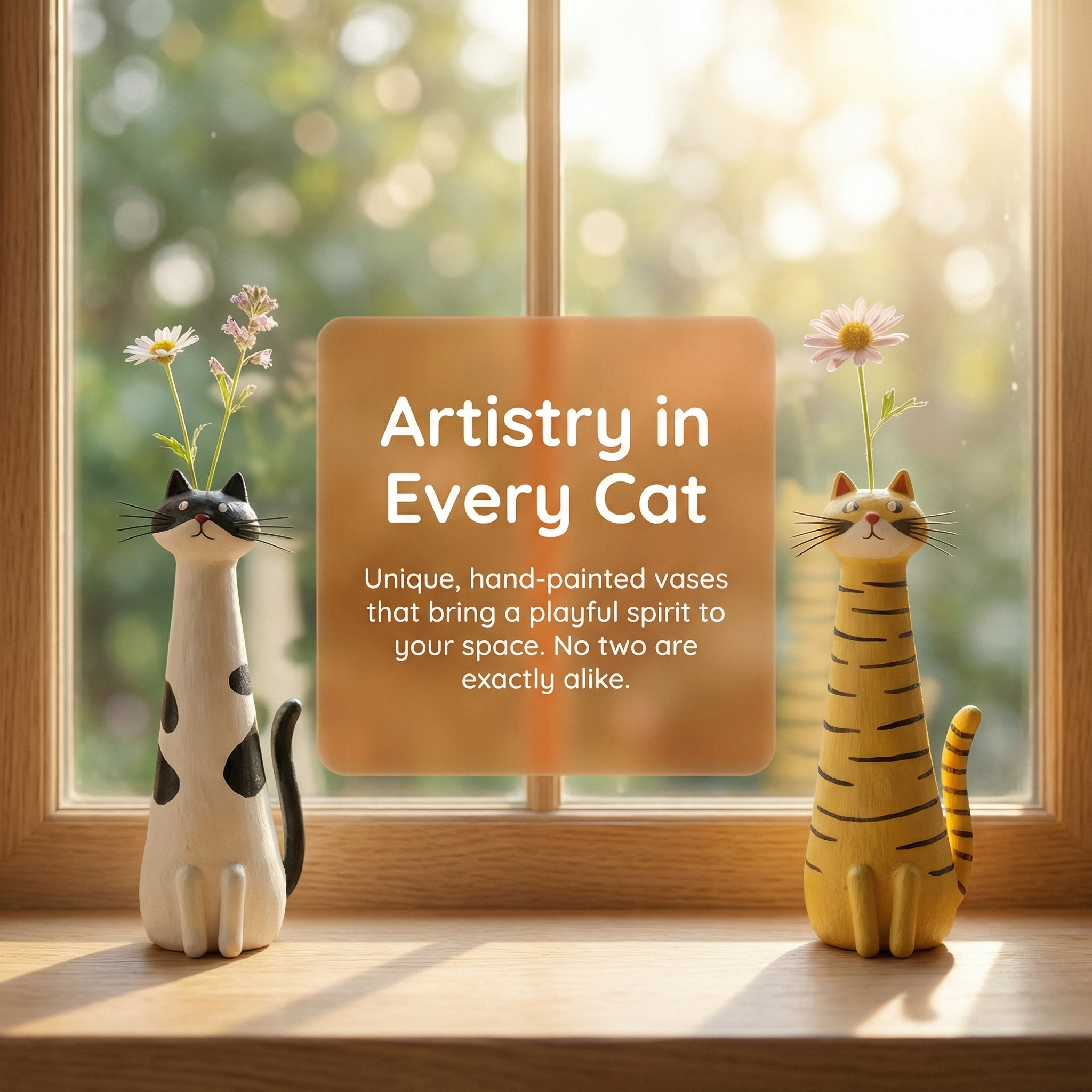 Handmade Quirky Cat Vase