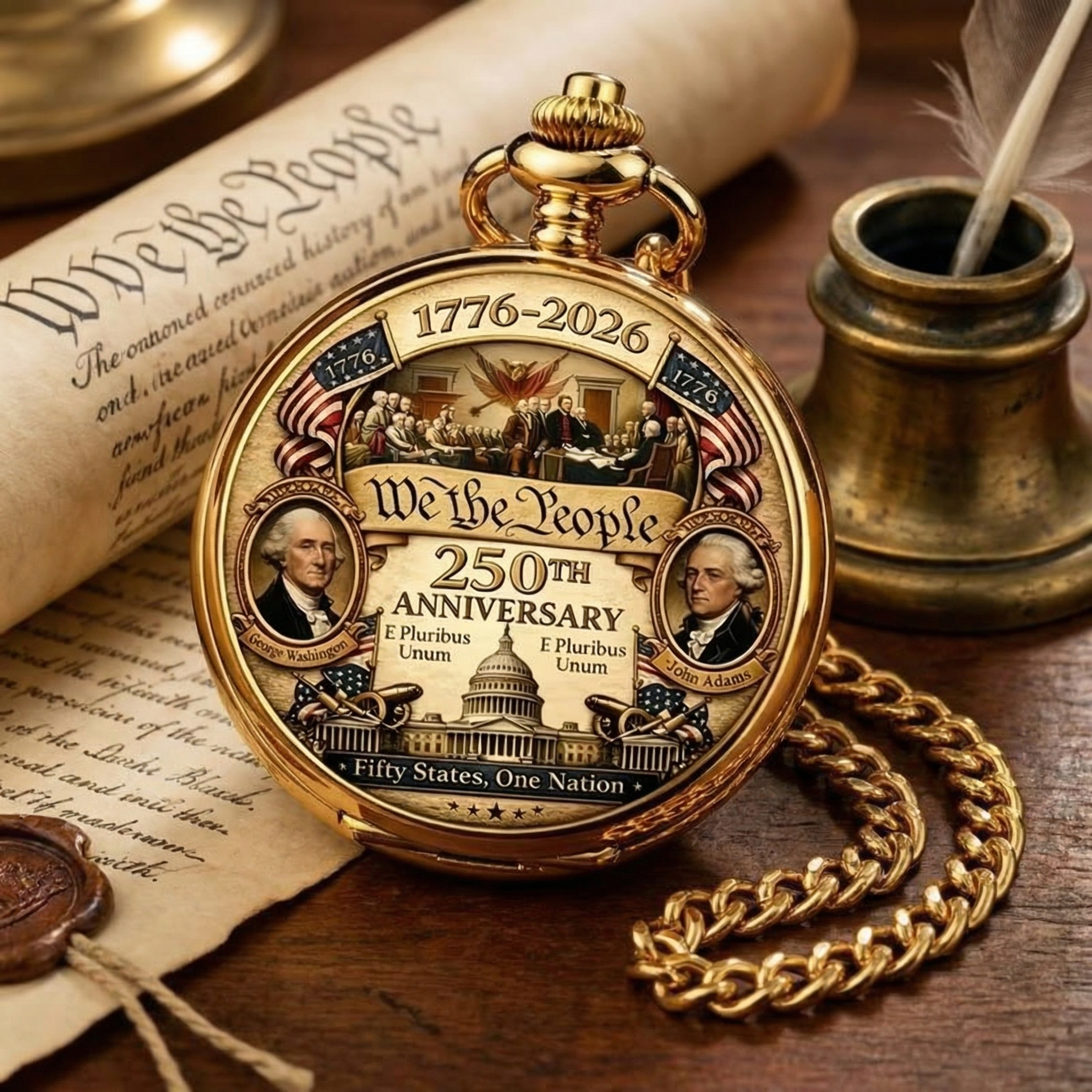 1776-2026 250Th Anniversary Commemorative Pocket Watch Retro