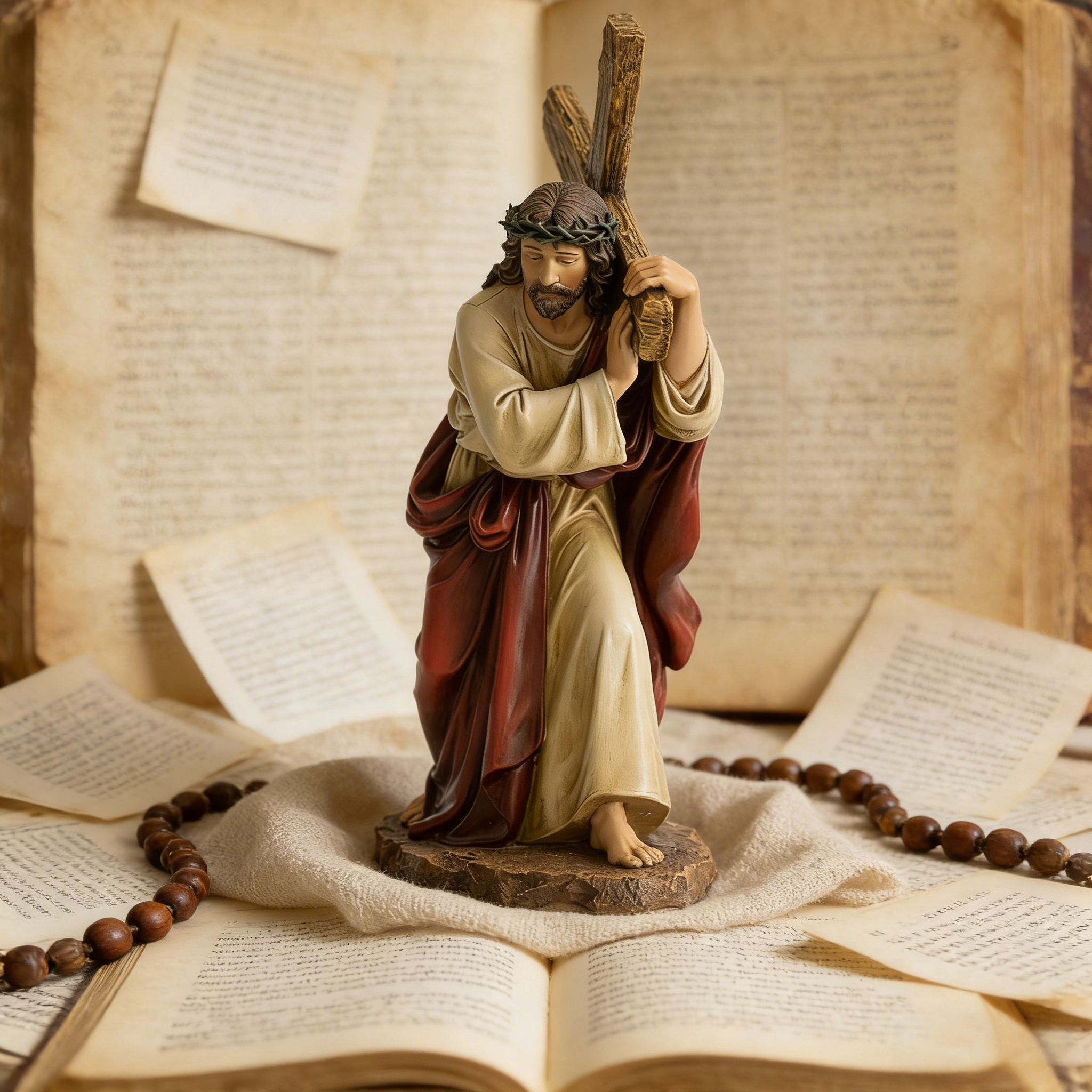 Catholic Jesus Carrying The Cross Statue