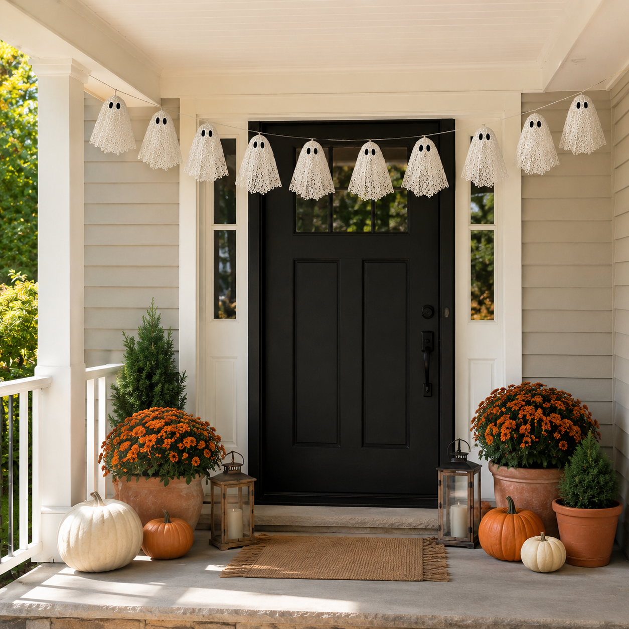 Lighted Lace Ghost Garland