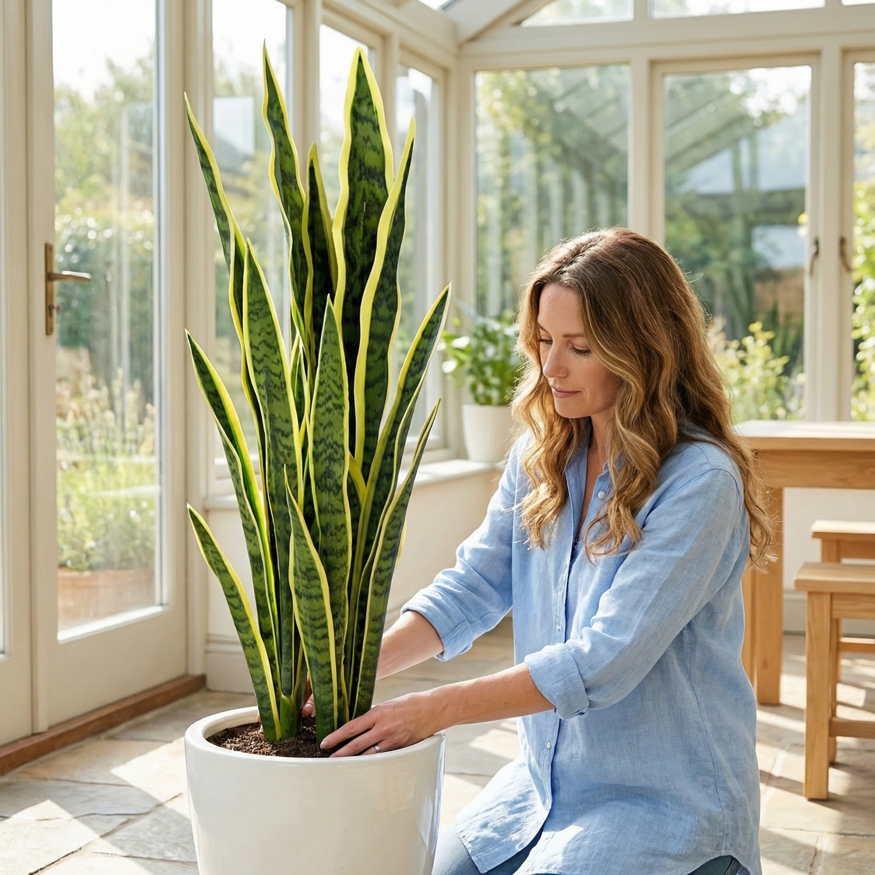Extra Long Artificial UV tolerant Sansevieria Greenery