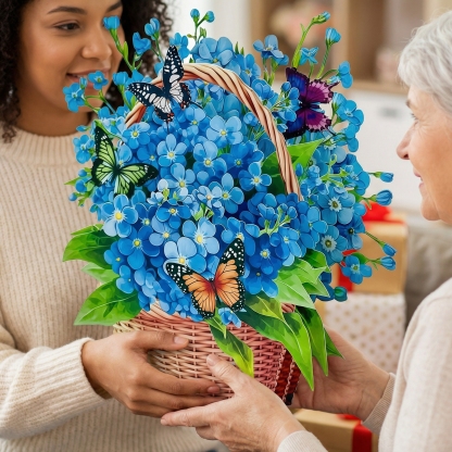 Pop-Up 3D Butterfly Flower Basket Card Exclusive Series