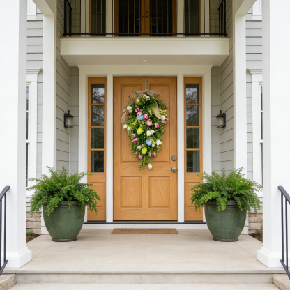 Easter Egg Tulip Teardrop Wreath