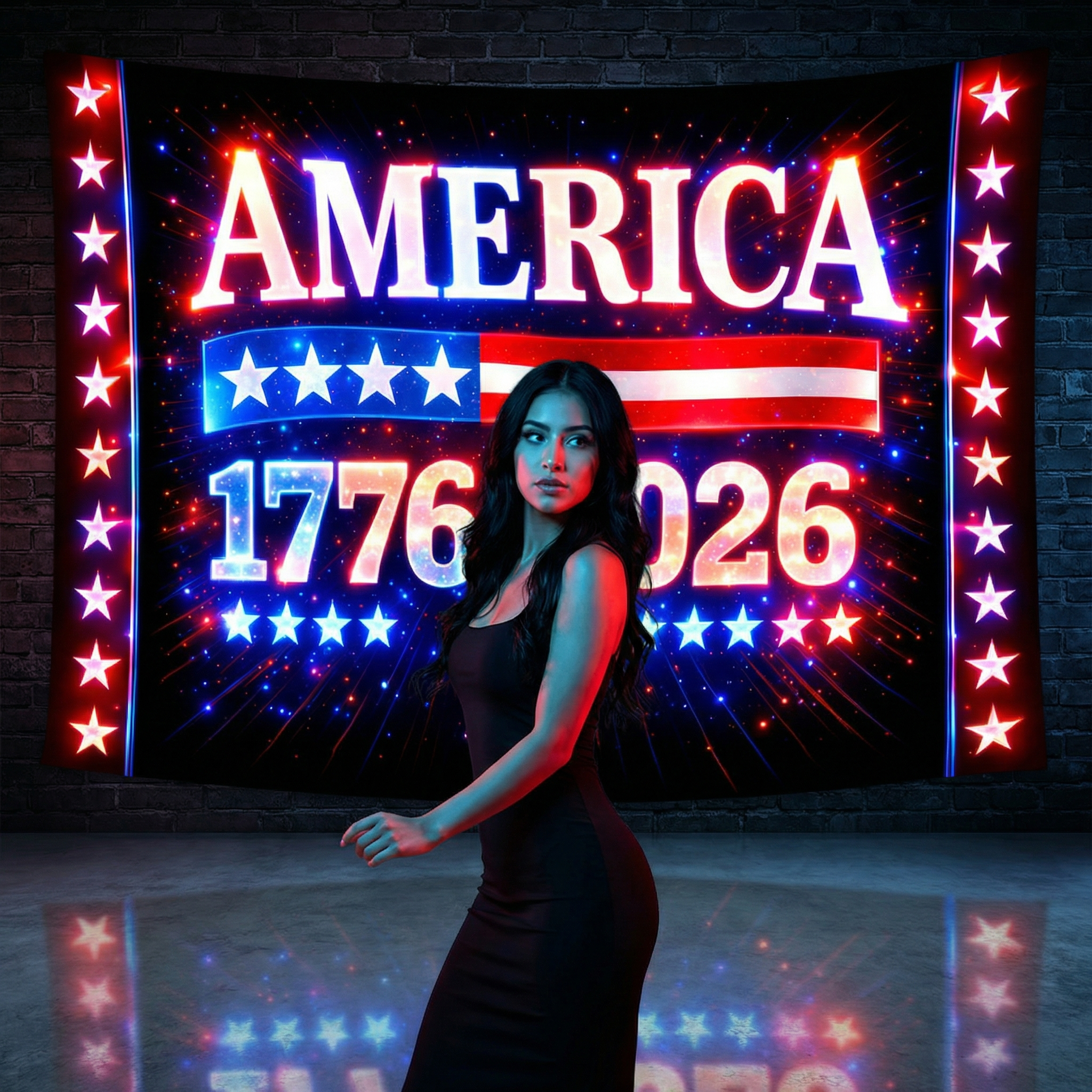 250th Anniversary Neon Print Tapestry