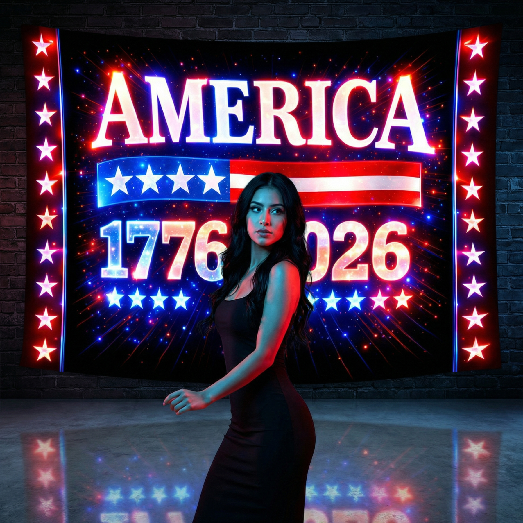 250th Anniversary Neon Print Tapestry