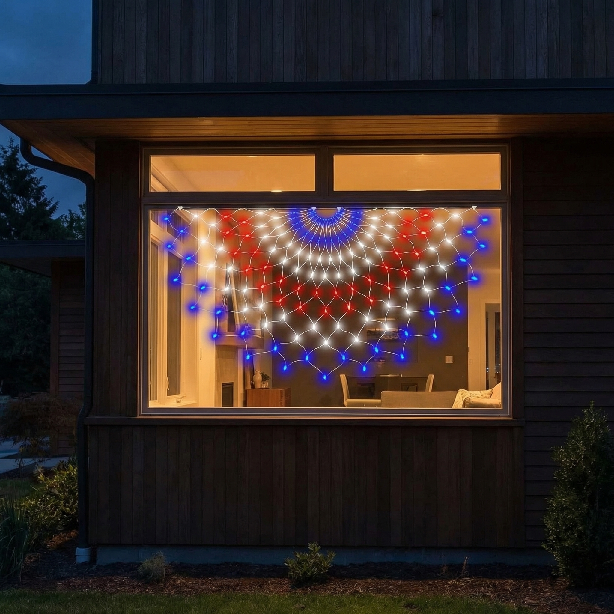 Super Bright USA Half Fan Flag String Lights