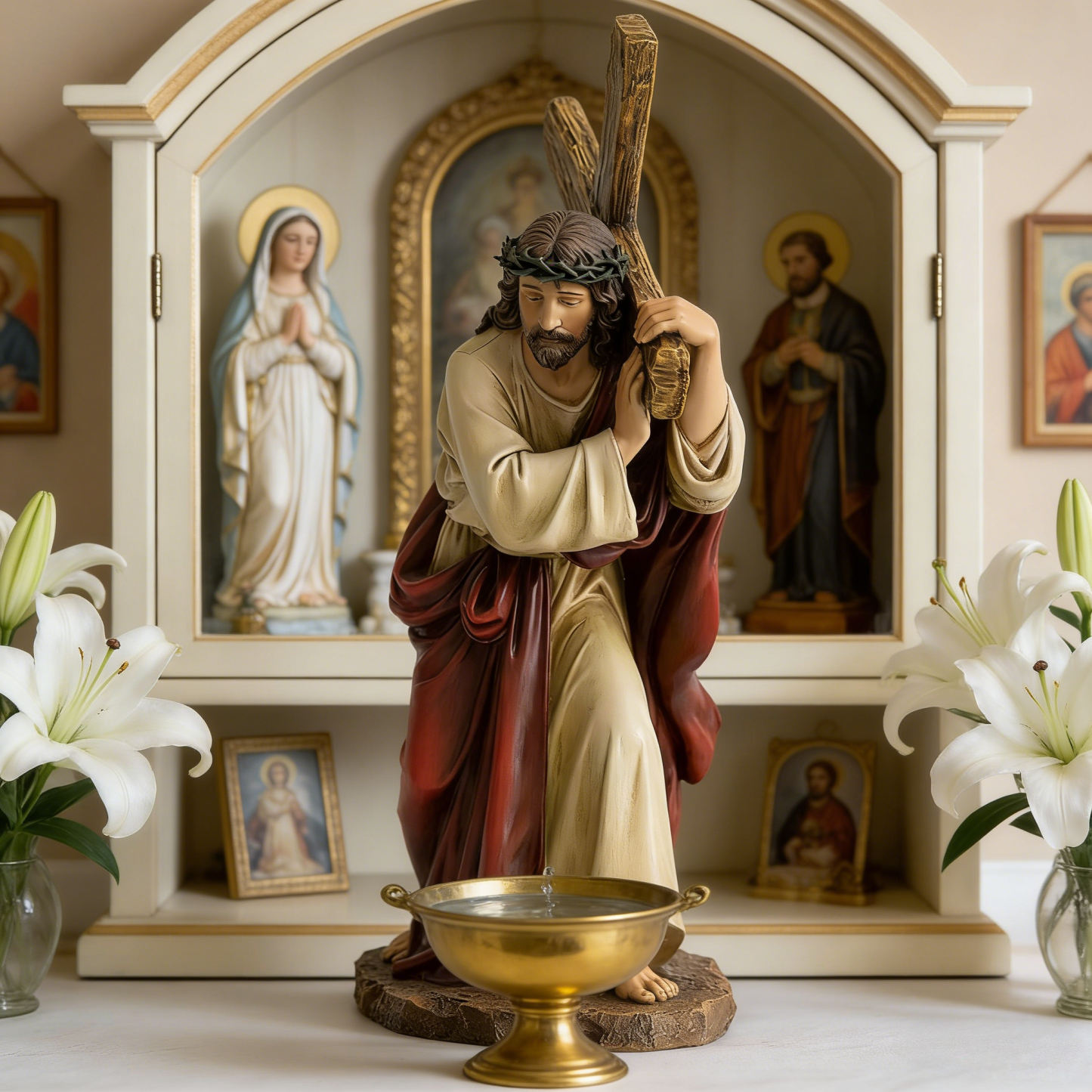 Catholic Jesus Carrying The Cross Statue