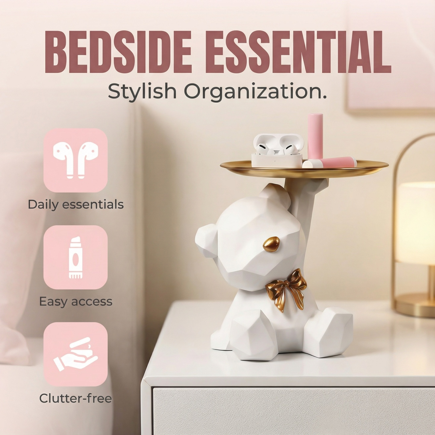 Charming Bear-Shaped Storage Tray