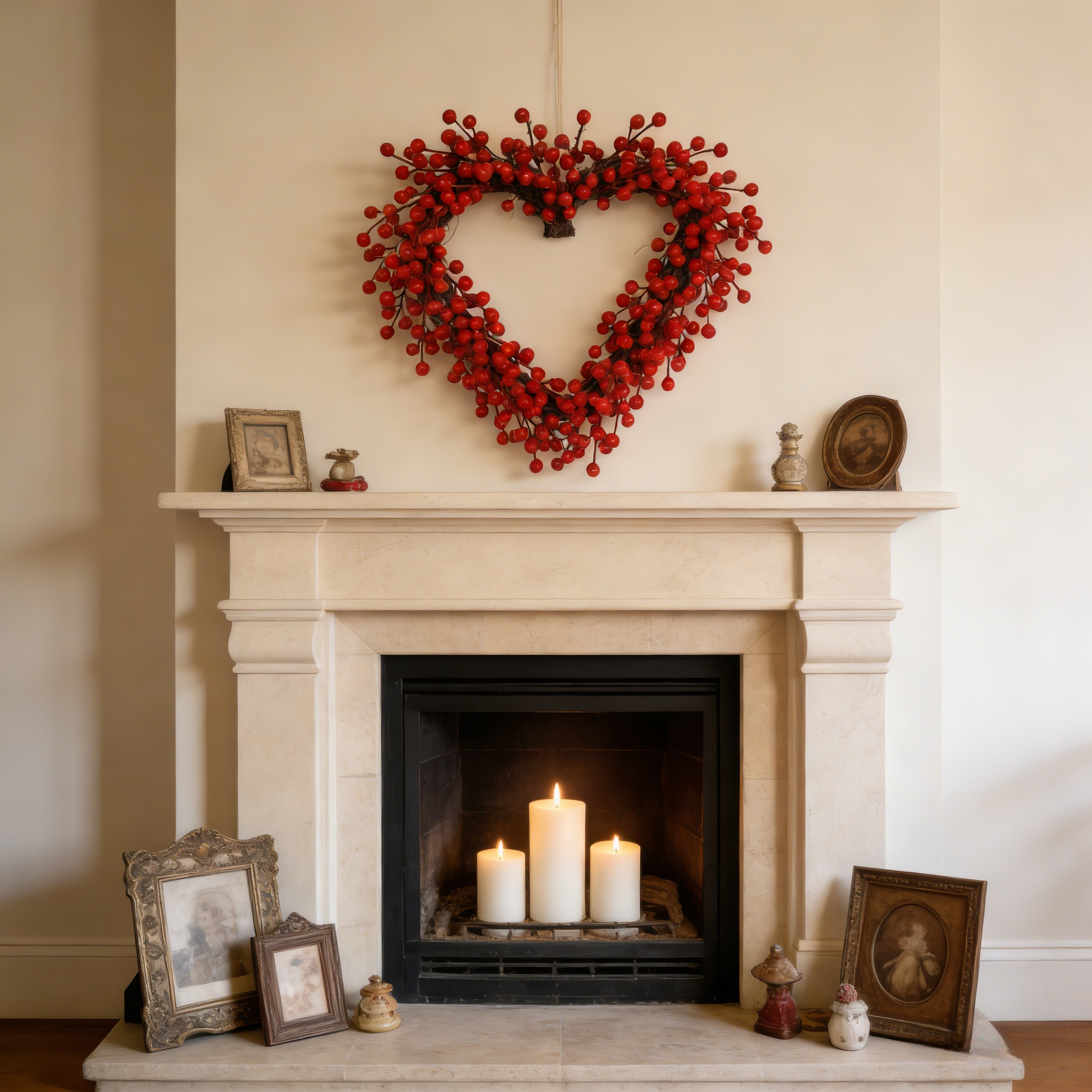 Red Berries Heart-Shaped Wreath