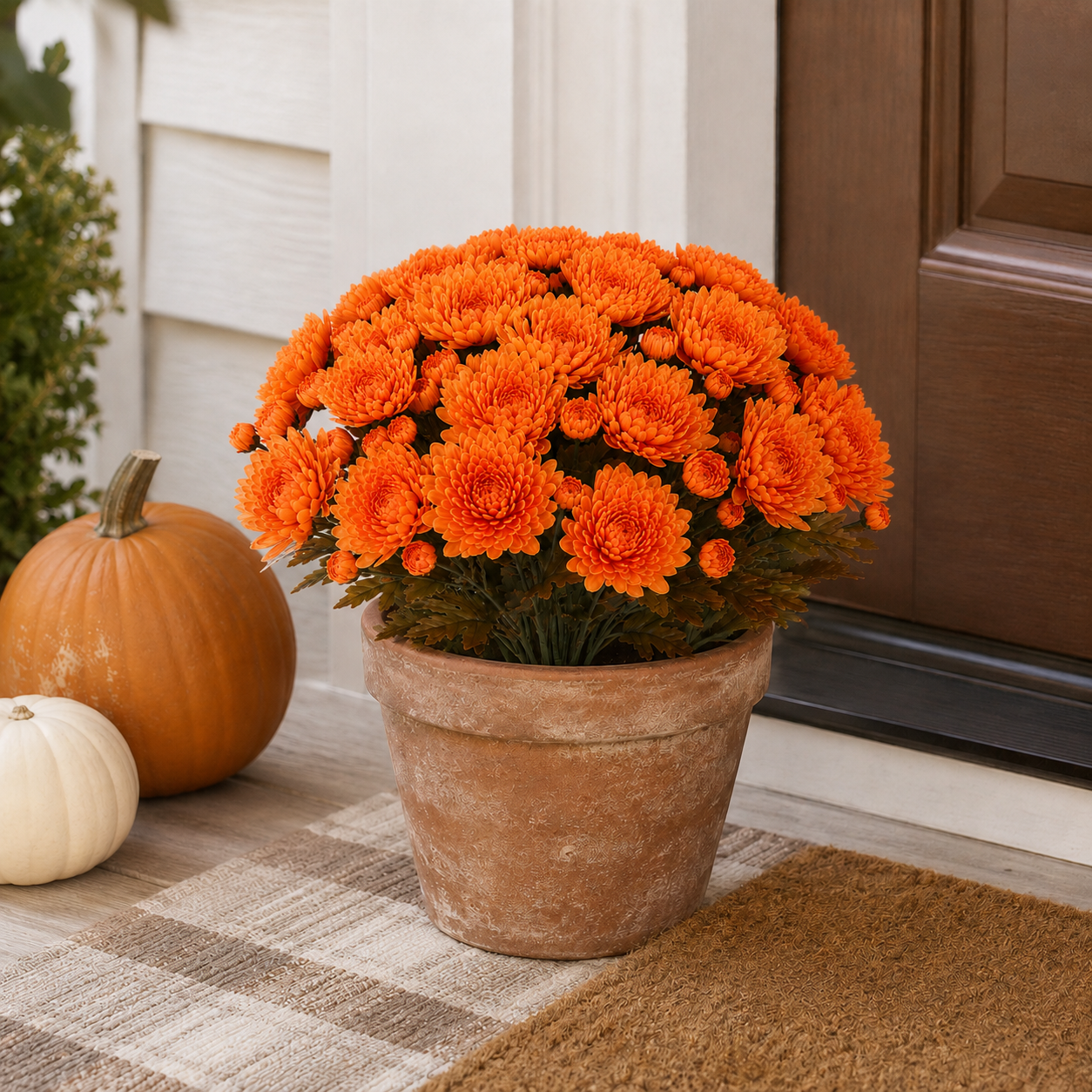 Autumn Bloom Faux Chrysanthemum Bush
