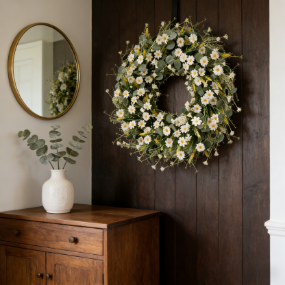 A White Daisy Decorative Wreath
