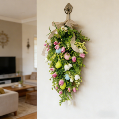 Easter Egg Tulip Teardrop Wreath