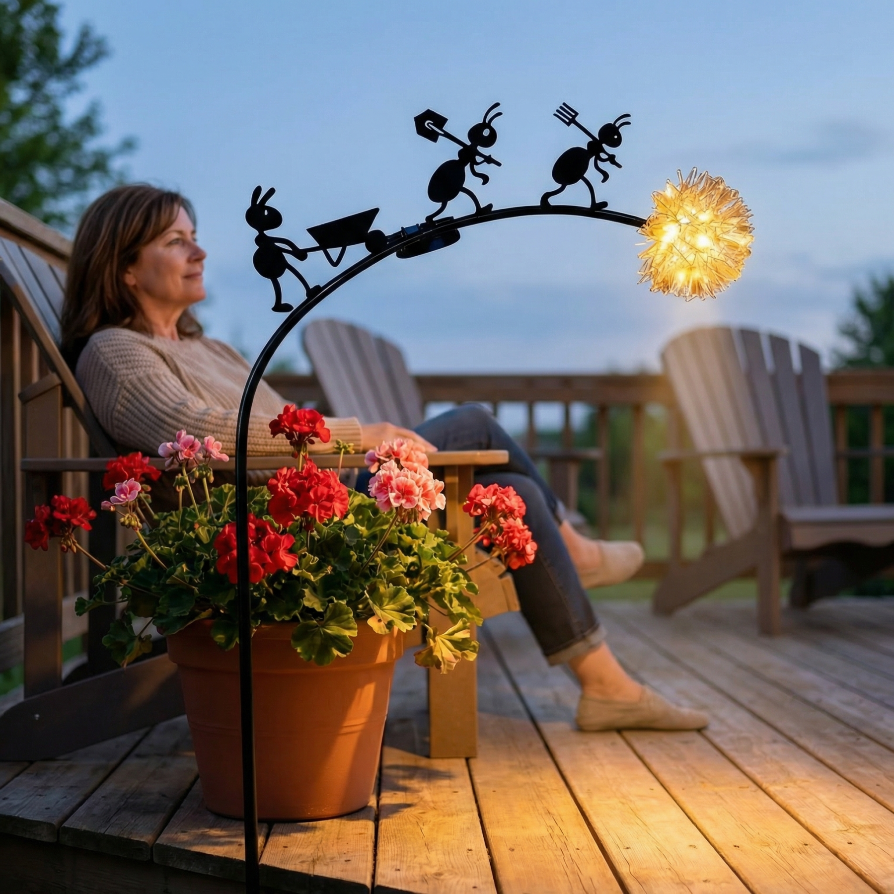 Cute Metal Ant Garden Decorative Lights