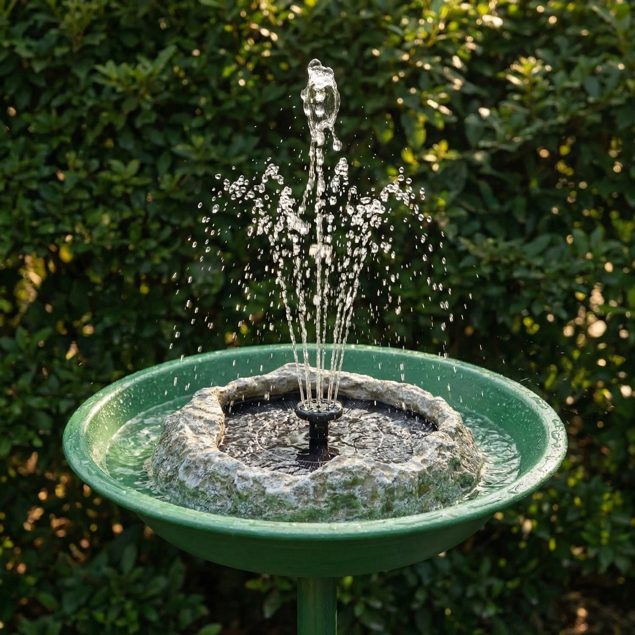 Rock-Style Solar Bird Bath Water Fountain