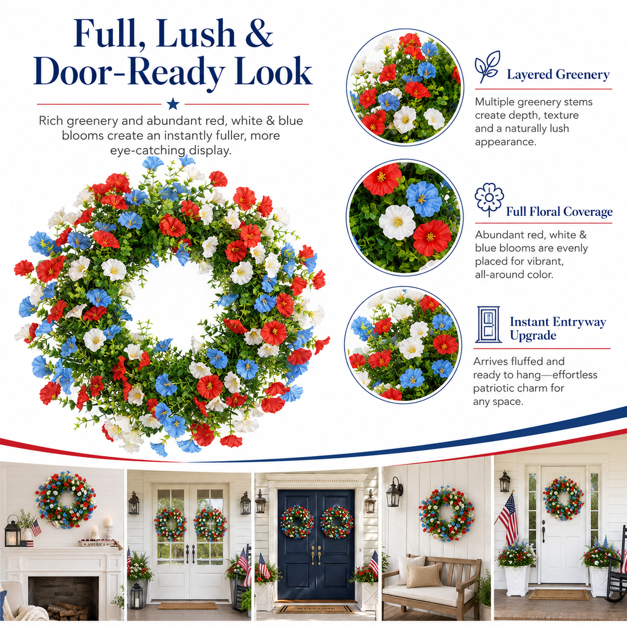Patriotic Floral Wreath
