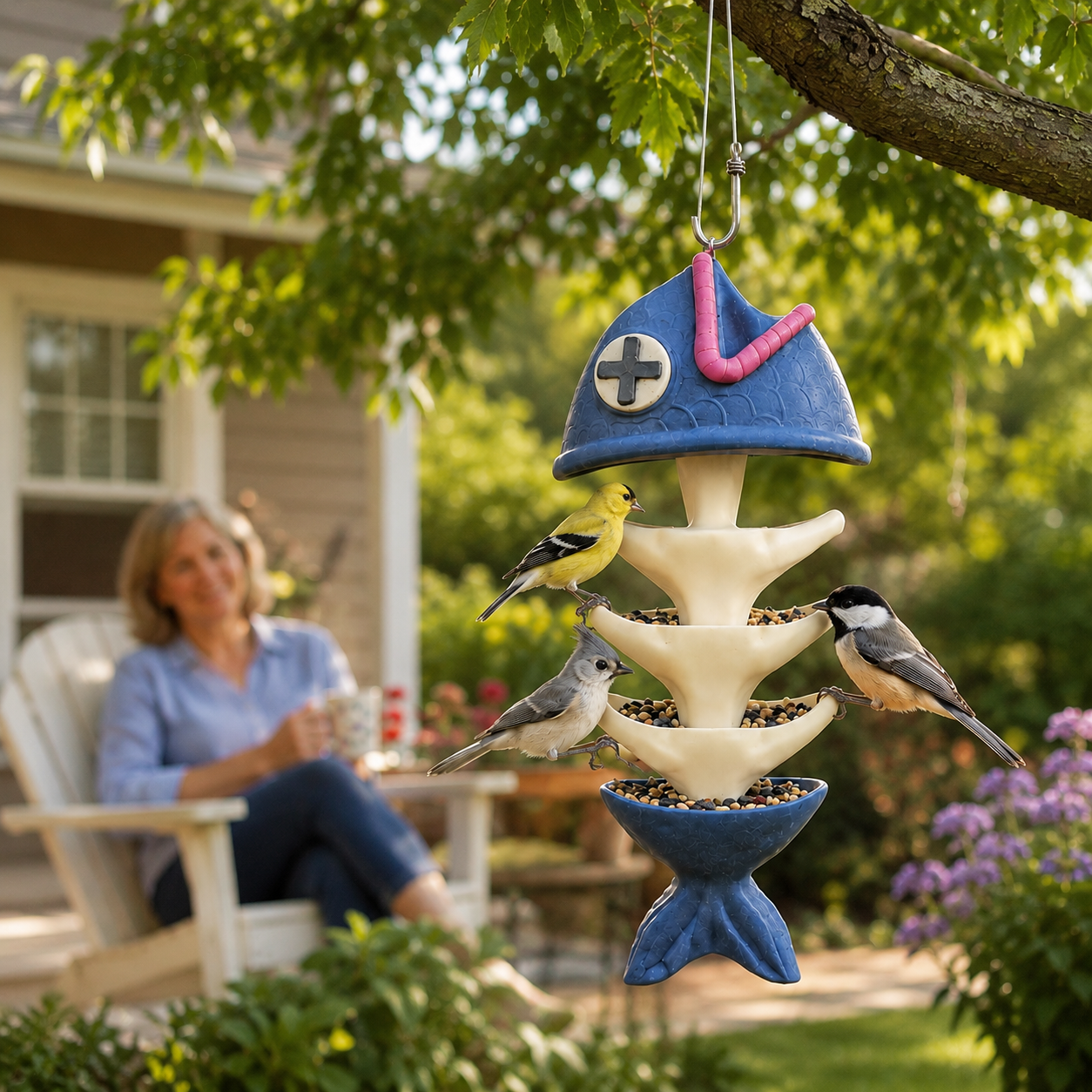 Whimsical Hanging Bird Feeder