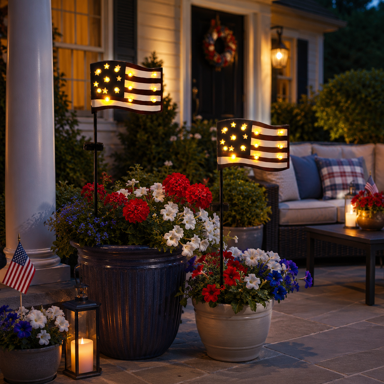 Solar Patriotic Star Garden Stake Light