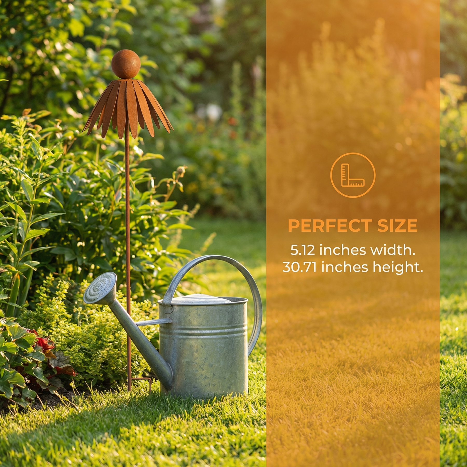 Rustic Brown Iron Garden Stakes - 3PCS