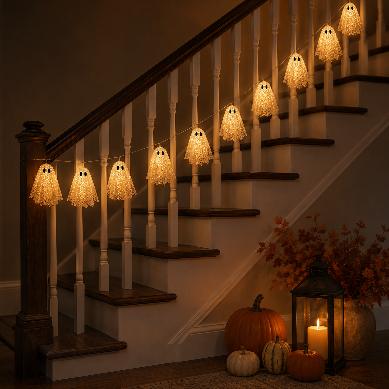 Lighted Lace Ghost Garland
