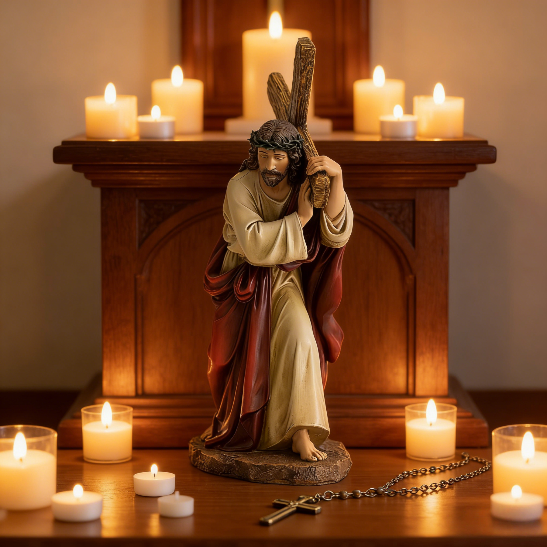 Catholic Jesus Carrying The Cross Statue