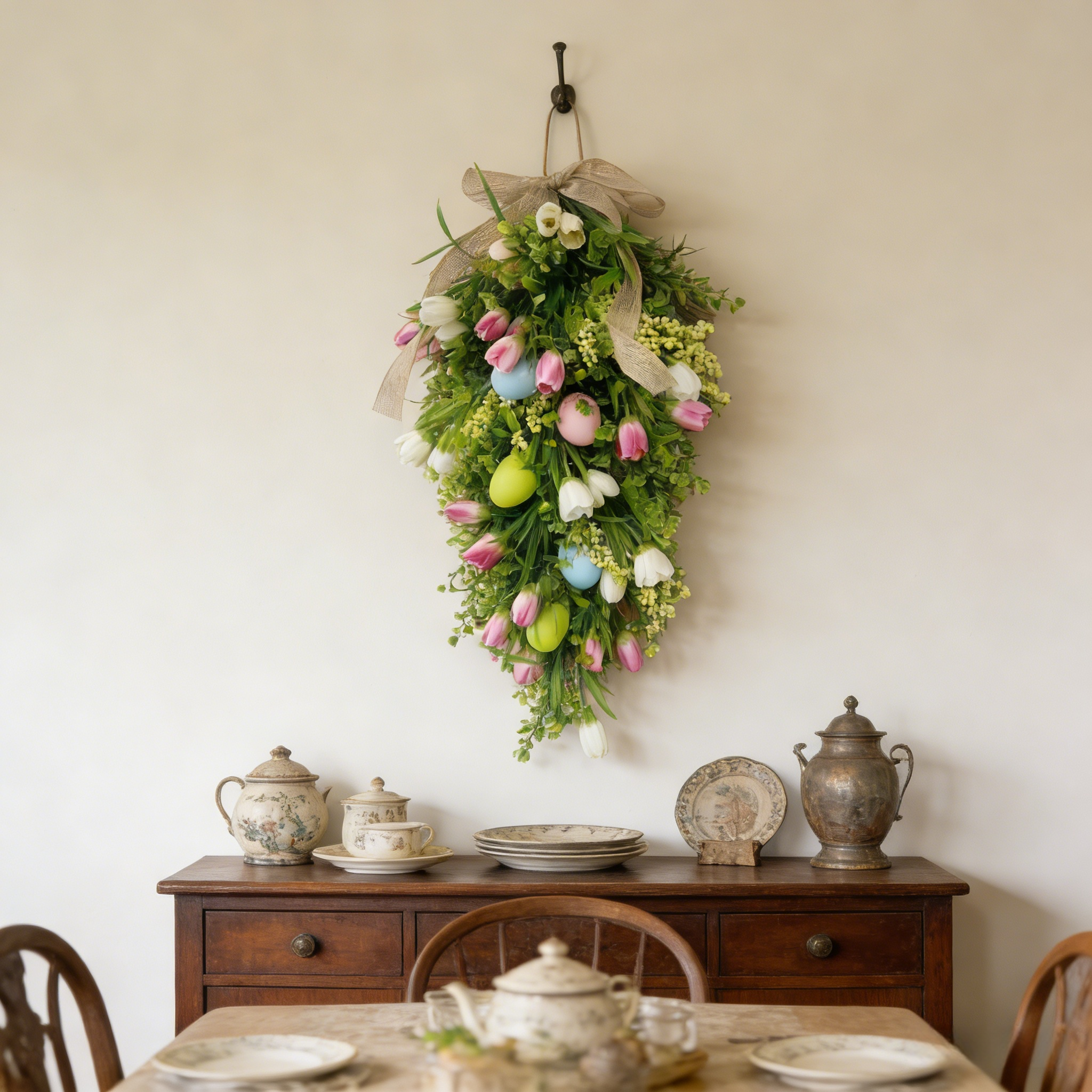 Easter Egg Tulip Teardrop Wreath
