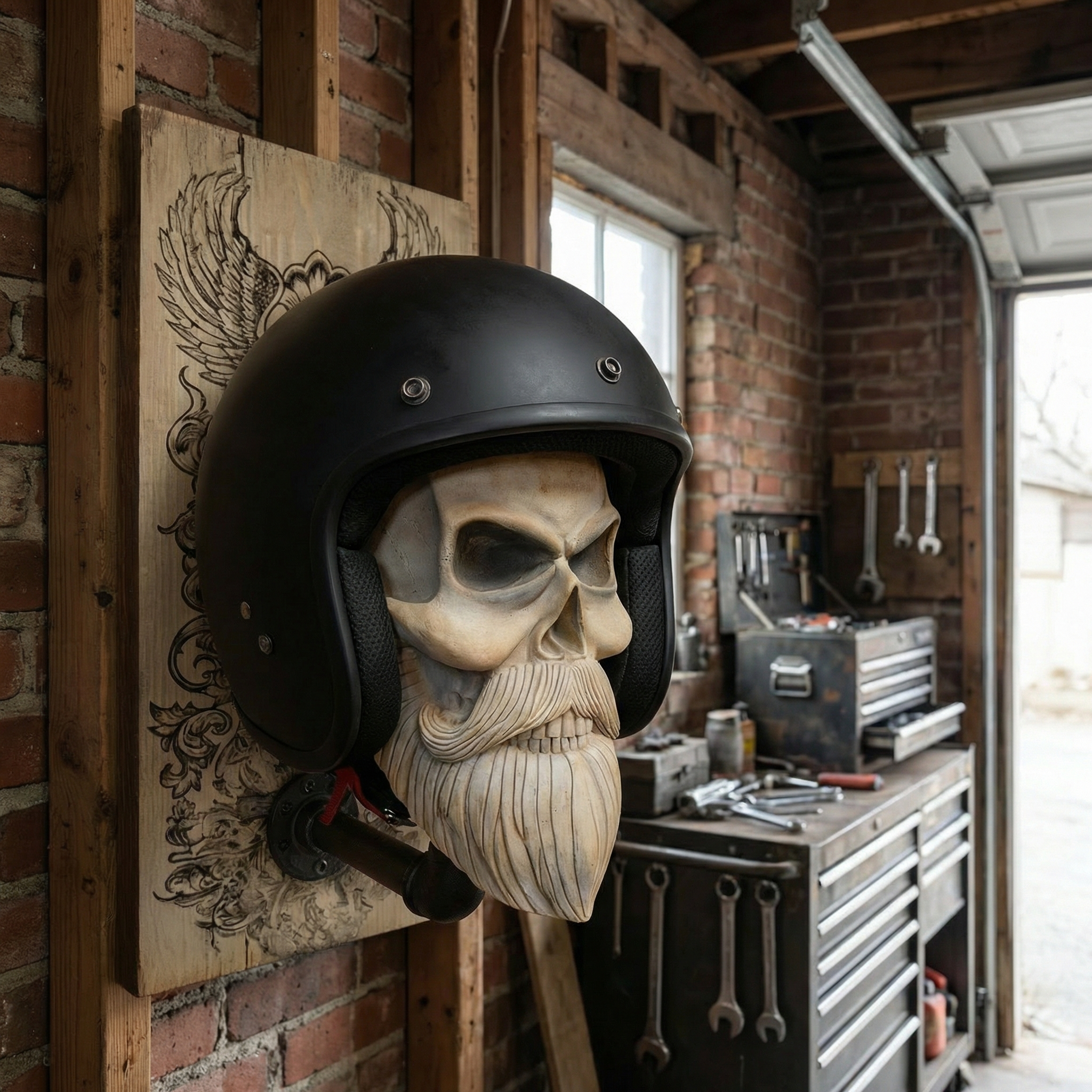 Skull Wall Sculpture Helmet Pendant Mask