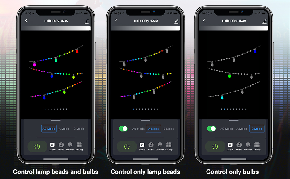 Smart lights string outdoor