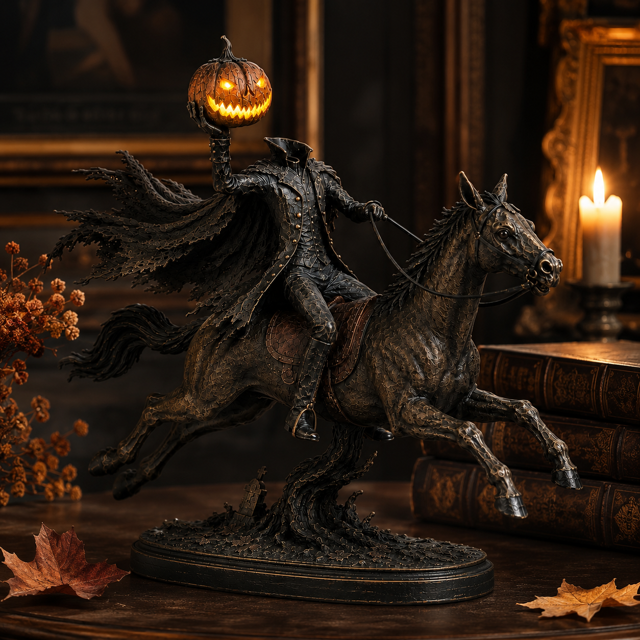 Lighted Headless Horseman Statue