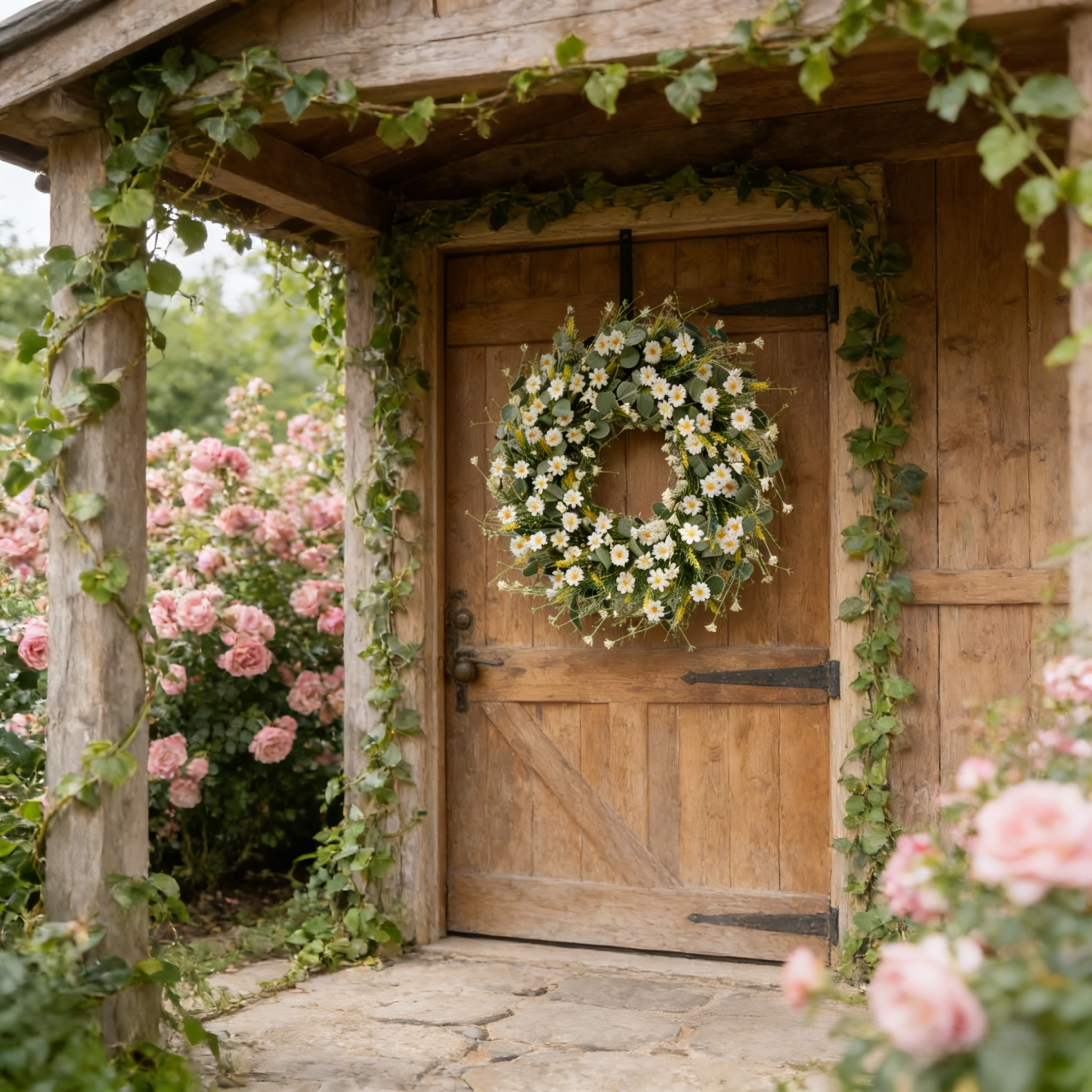 A White Daisy Decorative Wreath
