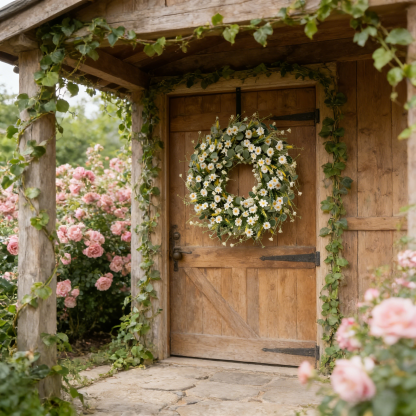 A White Daisy Decorative Wreath