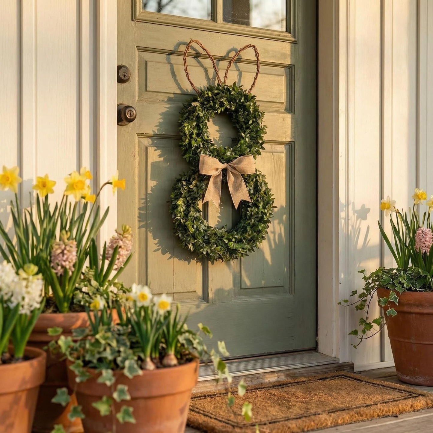 Perfect Rabbit-Shaped Spring Wreath