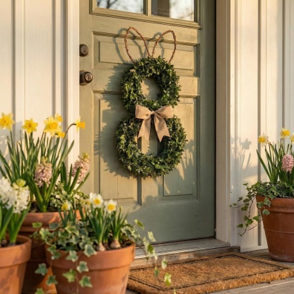 Perfect Rabbit-Shaped Spring Wreath