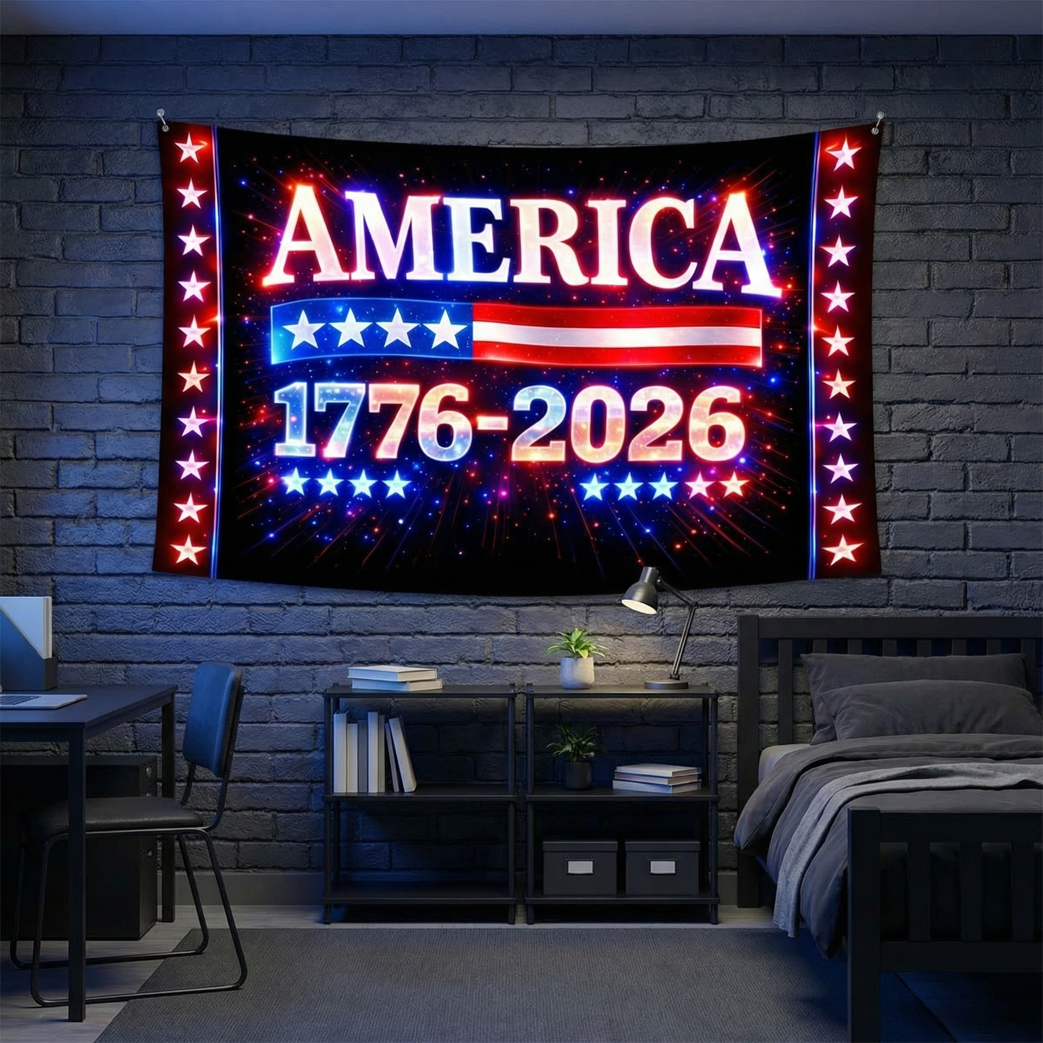 250th Anniversary Neon Print Tapestry