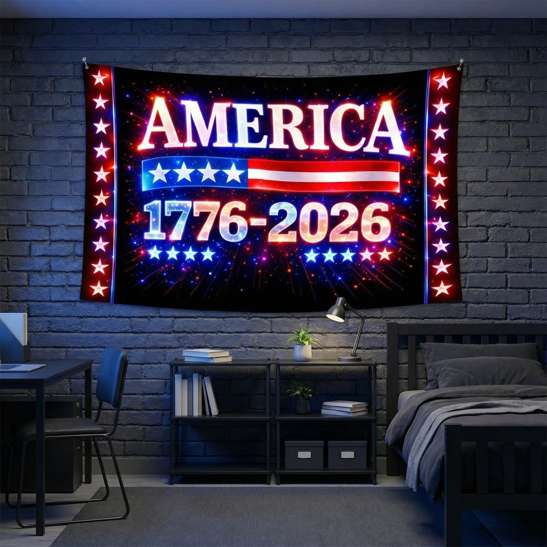 250th Anniversary Neon Print Tapestry