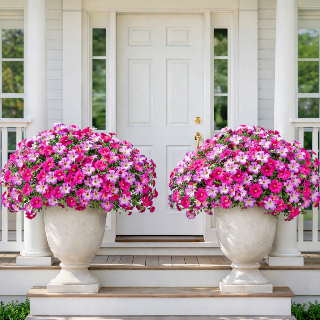 Faux Morning Glory with Eucalyptus