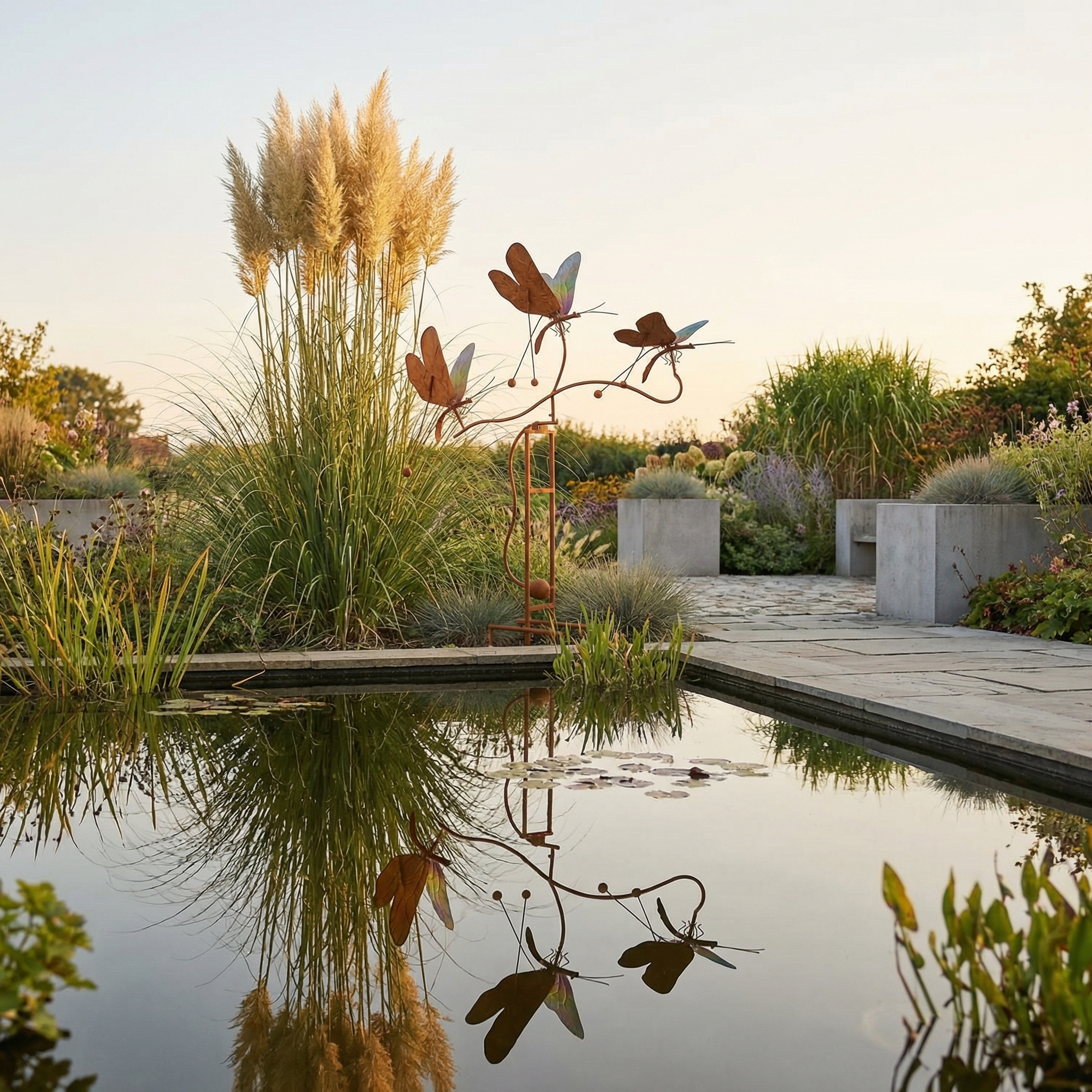 Rustic Dragonfly Kinetic Garden Stake