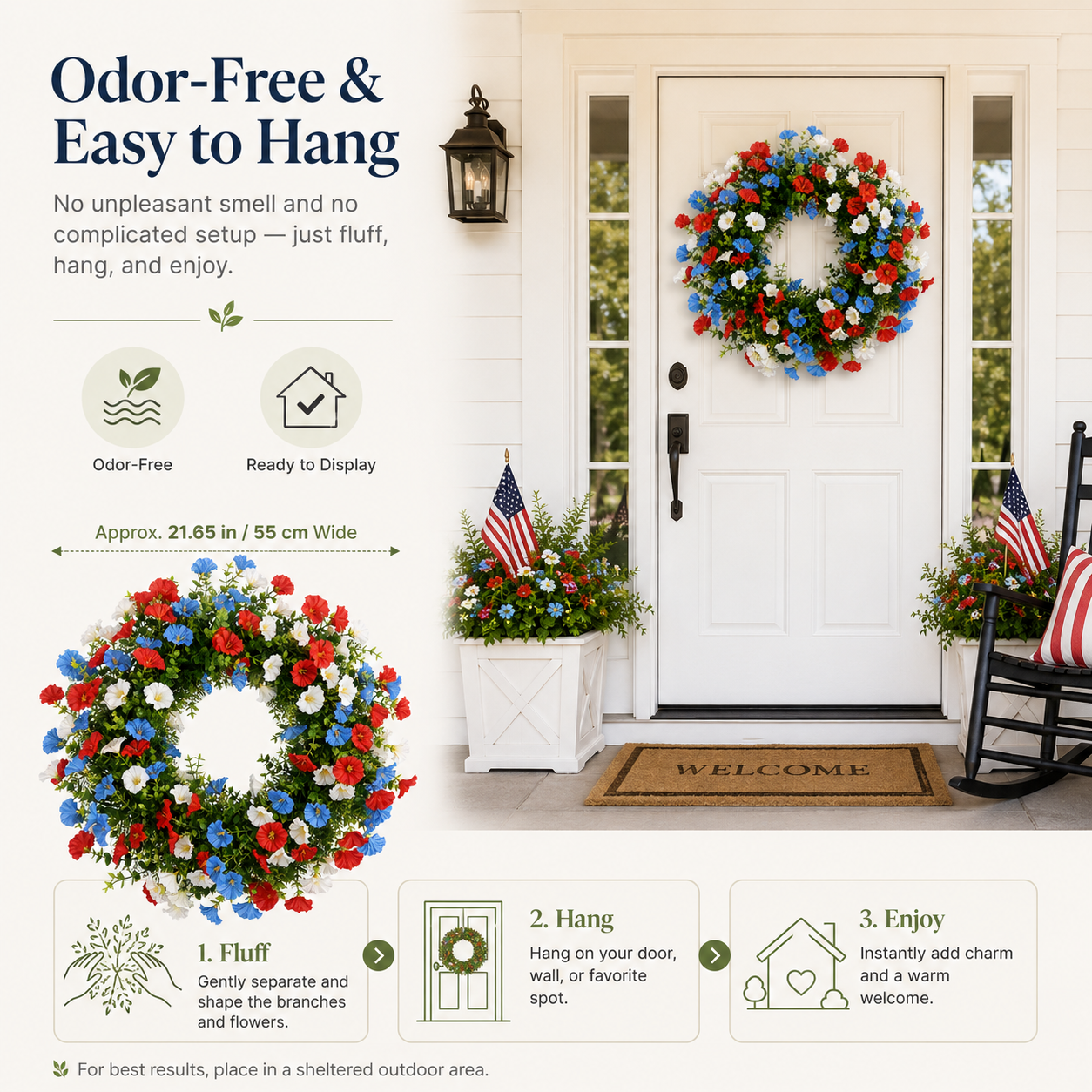 Patriotic Floral Wreath