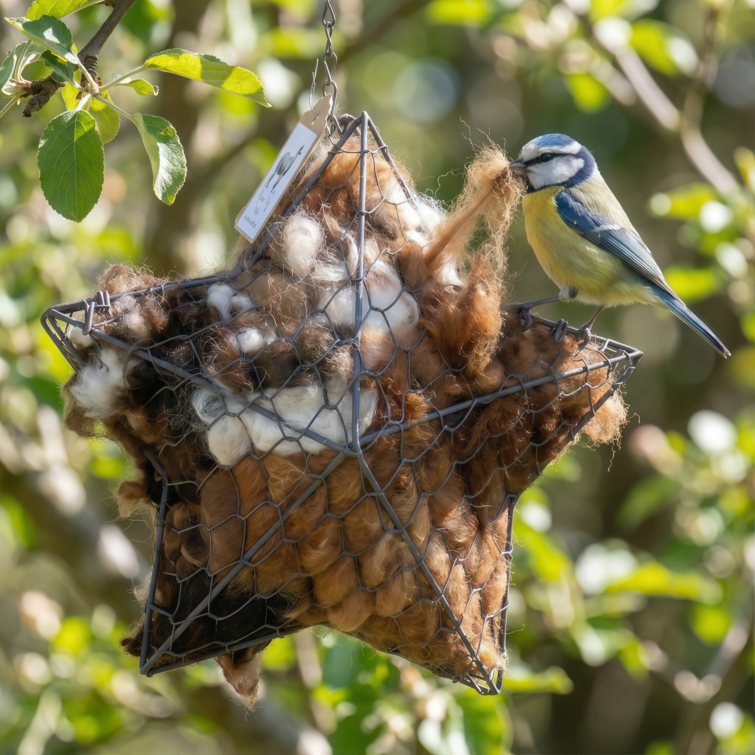 Handmade Alpaca Fiber Bird Nesting Star: Nature-Inspired Yard Art