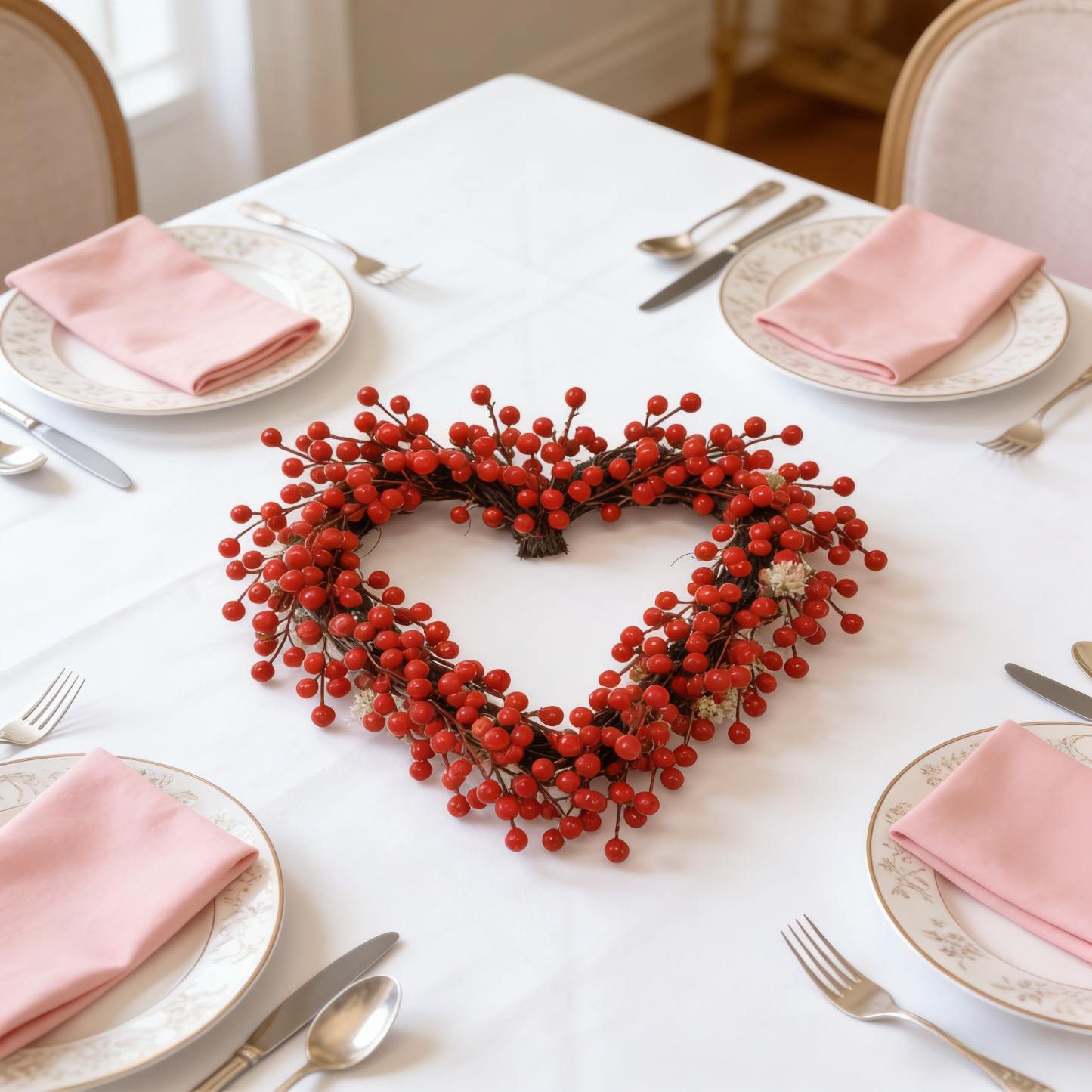 Red Berries Heart-Shaped Wreath