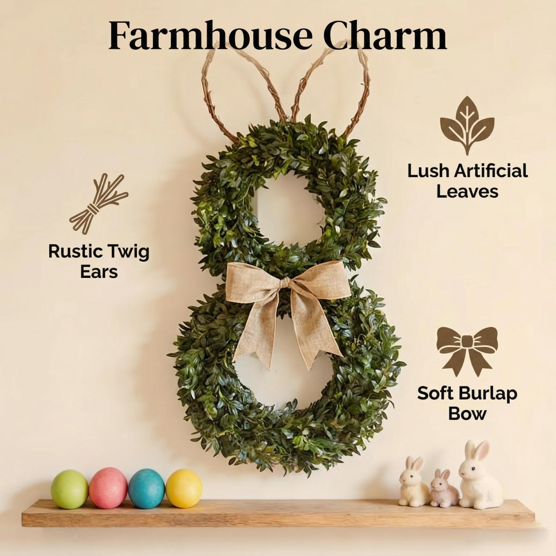 Perfect Rabbit-Shaped Spring Wreath