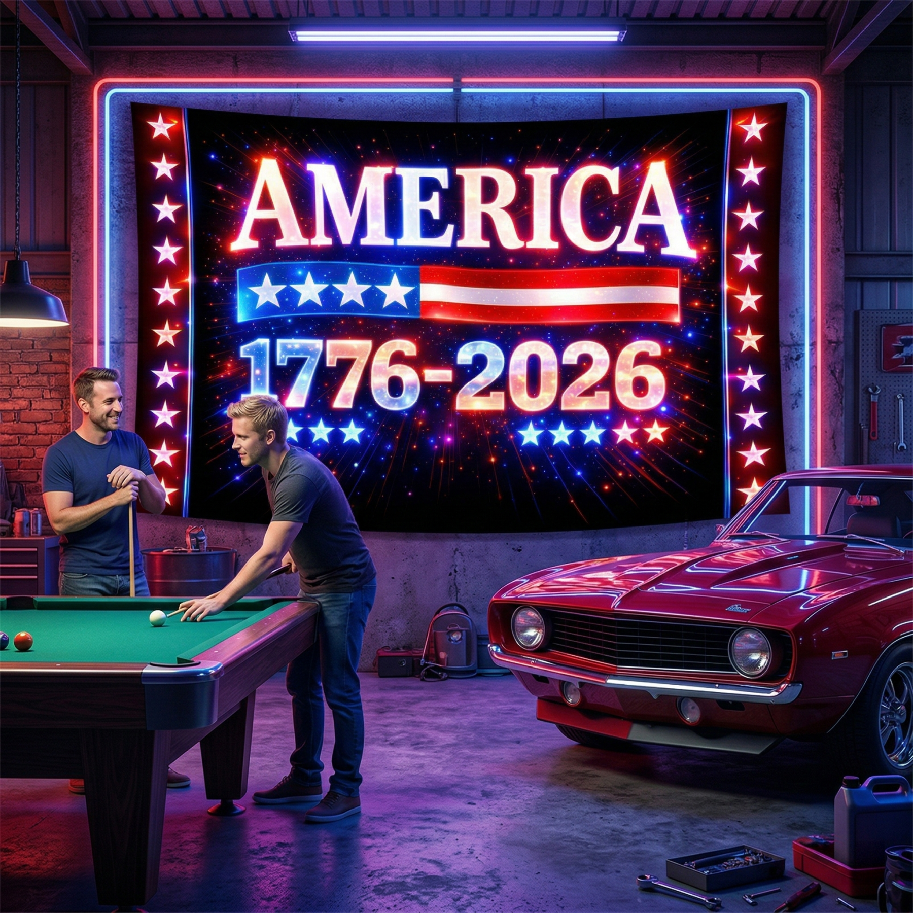 250th Anniversary Neon Print Tapestry