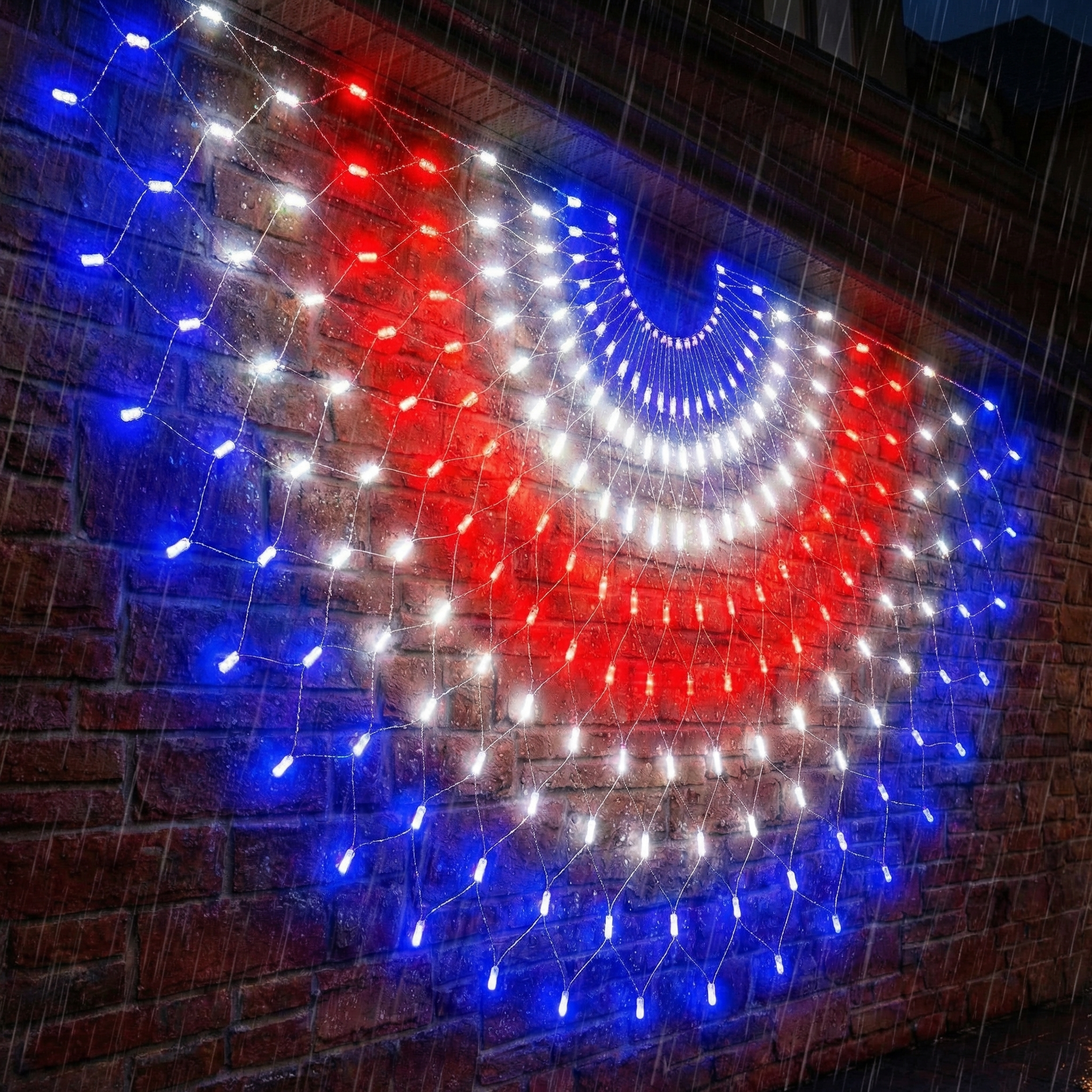 Super Bright USA Half Fan Flag String Lights