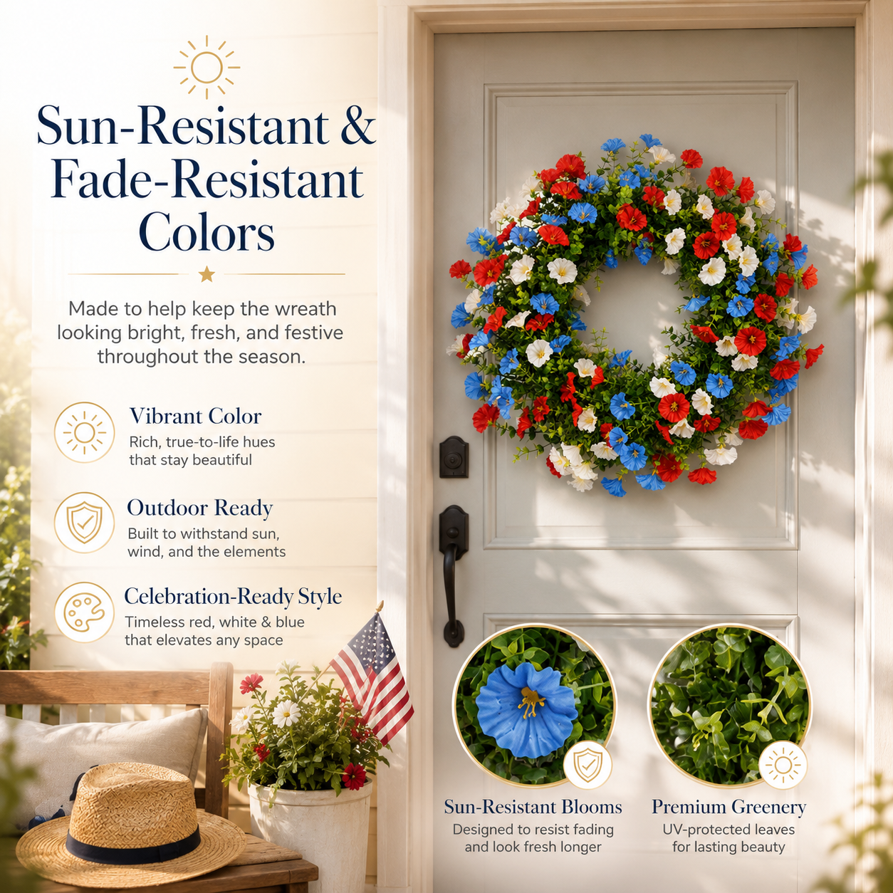 Patriotic Floral Wreath