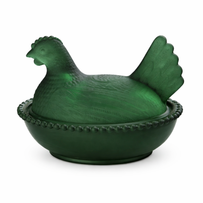 Elegant And Durable Chicken-Shaped Crystal Glass Storage Jar