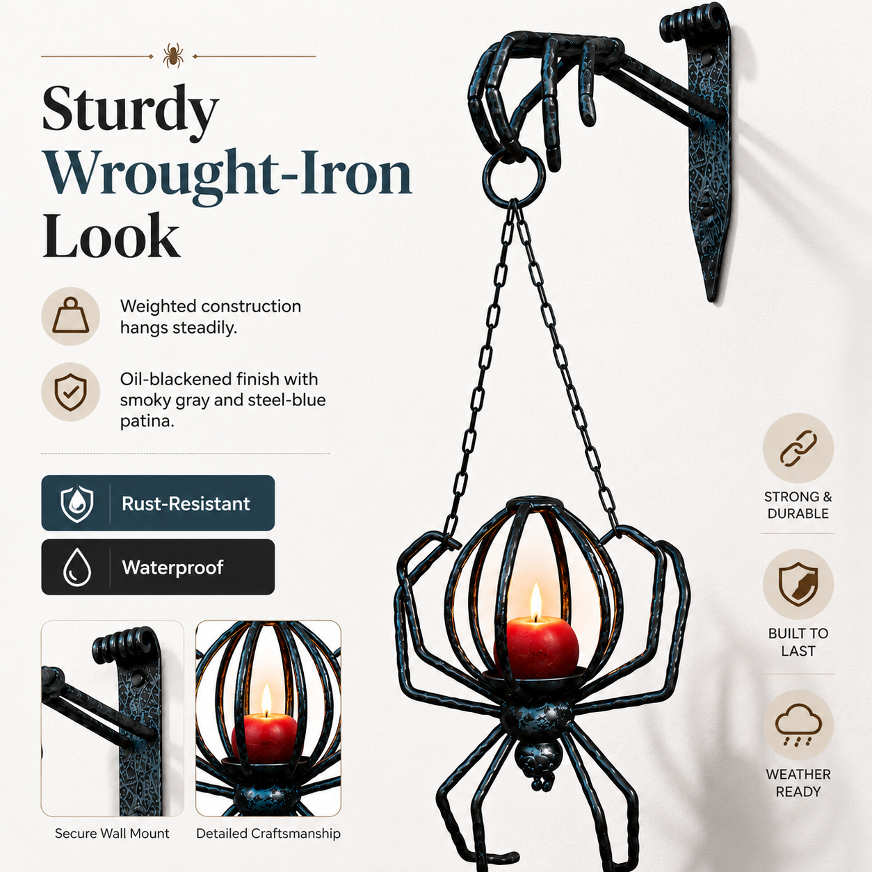 Gothic Spider Wall Sconce